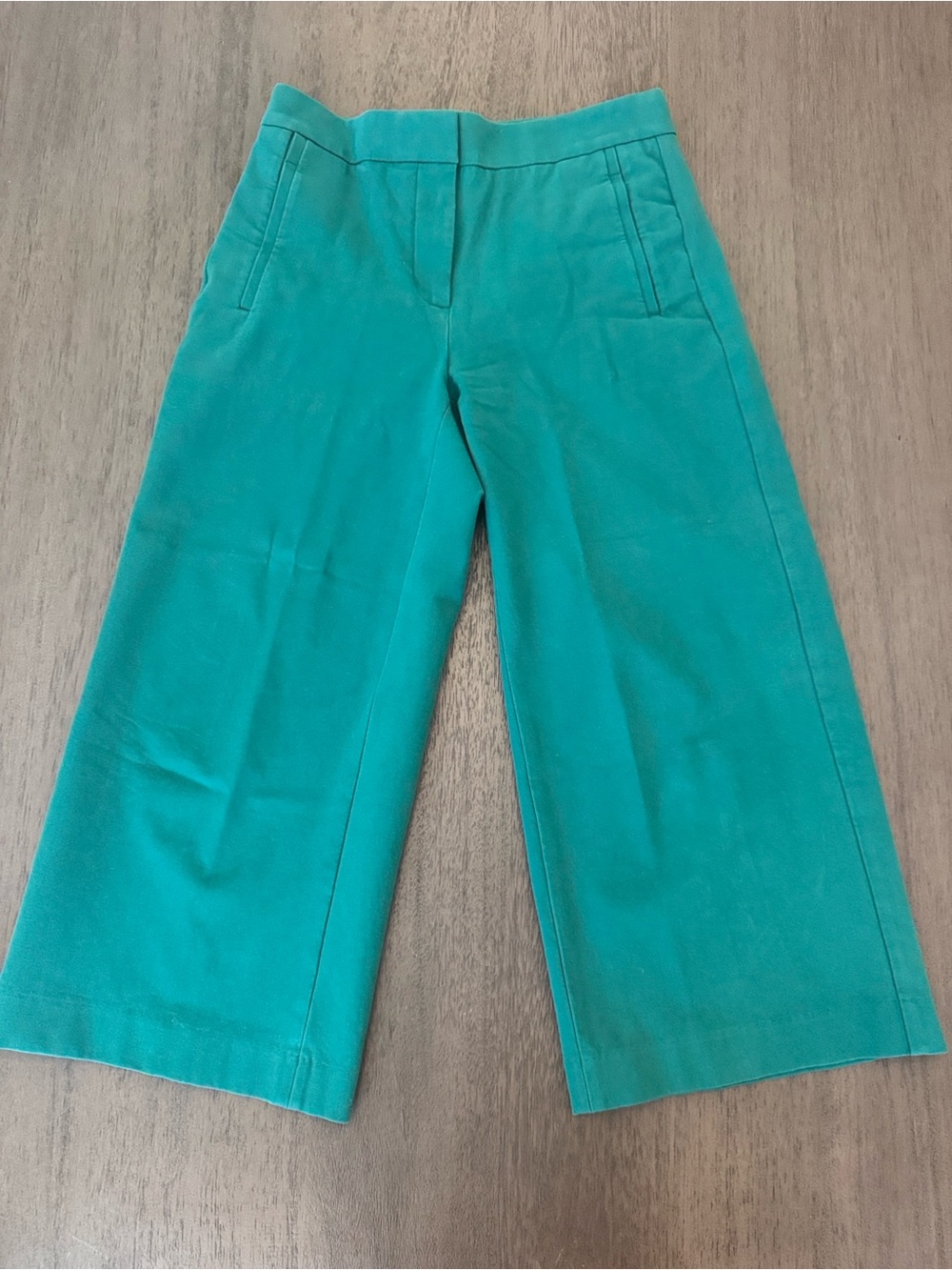 Ann Taylor Green/Teal Wide-Leg Crop Pants
